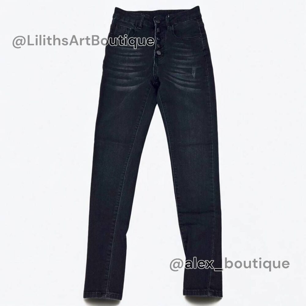 SHEIN High Rise Button-up Skinny Jeans(A010)-Size XS (2/26) for Women - Picture 4 of 9